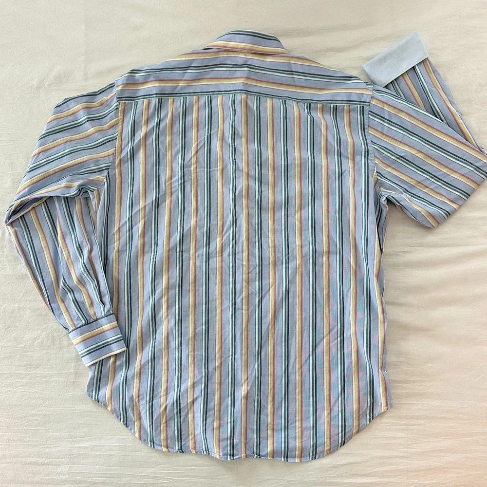 Robert Graham Mens XL Shirt Long Sleeve‎ Flip Cuff  Striped Multicolor Cotton - Picture 4 of 10